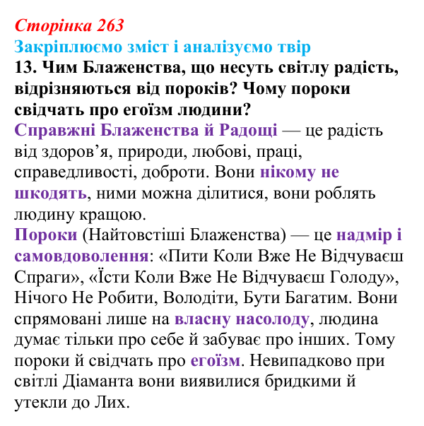 Відповідь до завдання 13 твору за вибором (с. 263) із зарубіжної літератури для 9 класу, Міляновська 2026: М. Метерлінк...