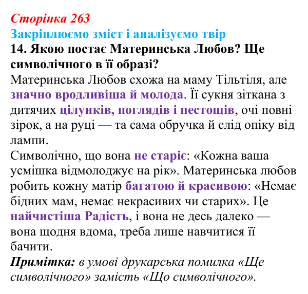 Відповідь до завдання 14 твору за вибором (с. 263) із зарубіжної літератури для 9 класу, Міляновська 2026: М. Метерлінк...