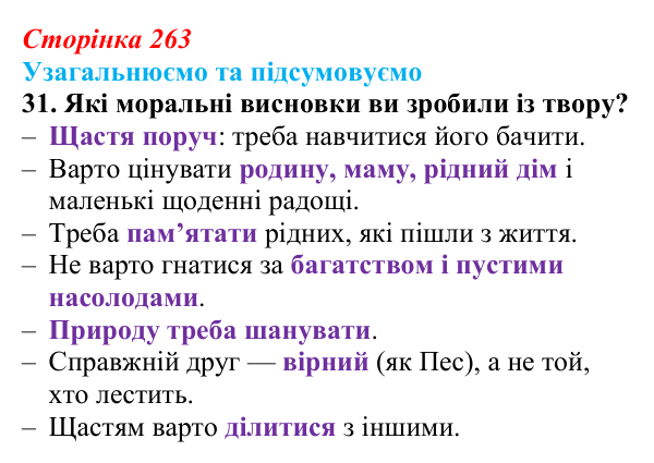 Відповідь до завдання 31 твору за вибором (с. 263) із зарубіжної літератури для 9 класу, Міляновська 2026: М. Метерлінк...