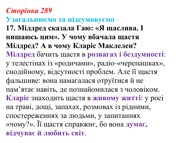 Сторінка 289, завдання 17 Відповідь до завдання 17 (с. 289) із зарубіжної літератури для 9 класу, Міляновська 2026: Р. Бредбері, роман «451°...