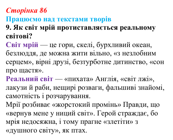 Сторінка 86, завдання 9 Відповідь до завдання 9 (с. 86) із зарубіжної літератури для 9 класу, Міляновська 2026: Дж. Г. Байрон, «Мазепа»