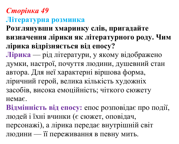 Сторінка 49 Відповідь до запитання (с. 49) із зарубіжної літератури для 9 класу, Волощук 2026: Сапфо, «Барвношатна владарко, Афродіто»