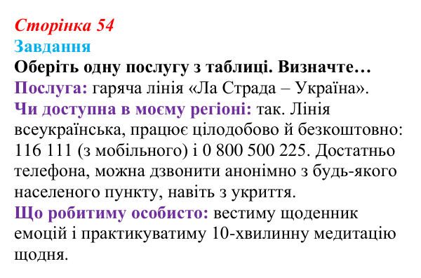 Відповідь до завдання (с. 54) зі здоров’я, безпеки та добробуту для 9 класу, Гущина 2026: Здоровий спосіб життя задля...