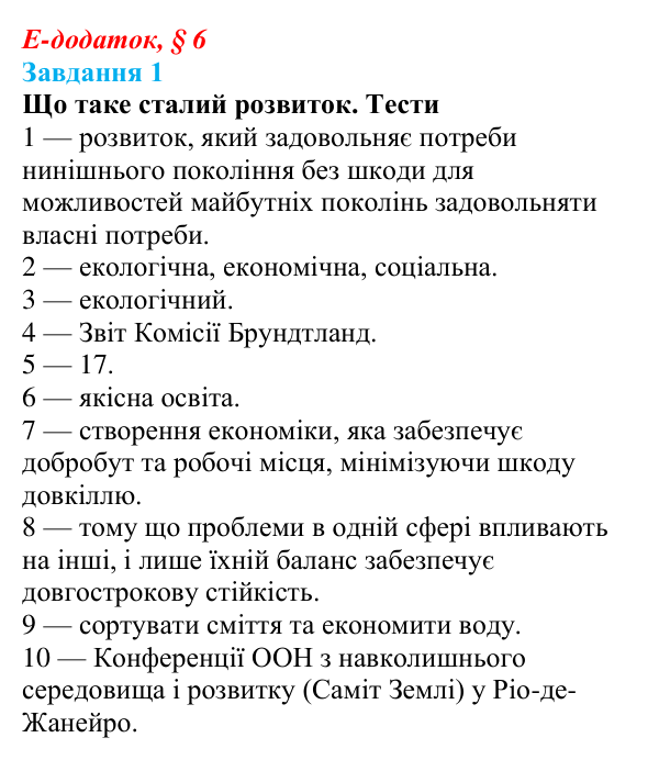 Відповідь до завдання 1 е-додатка (§ 6) зі здоров’я, безпеки та добробуту для 9 класу, Поліщук 2026: Реалізація принципів...