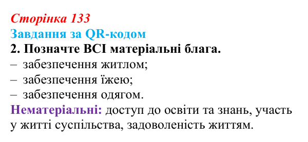 Відповідь до завдання за QR-кодом, завдання 2 (с. 133) зі здоров’я, безпеки та добробуту для 9 класу, Шиян 2026
