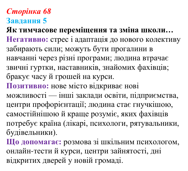 Відповідь до завдання 5 (с. 68) зі здоров’я, безпеки та добробуту для 9 класу, Василенко 2026: Ким бути