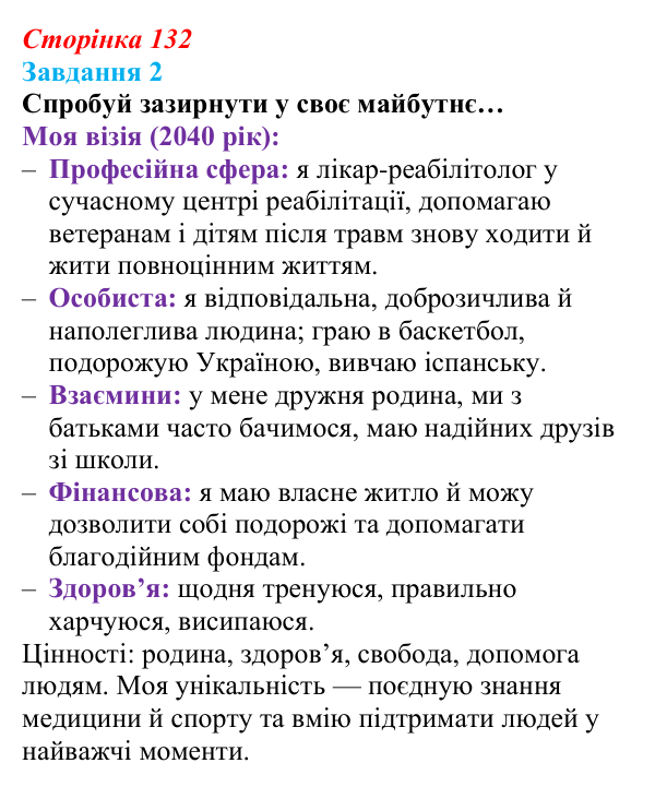 Відповідь до завдання 2 (с. 132) зі здоров’я, безпеки та добробуту для 9 класу, Задорожна 2026: Взаємозв’язок між...