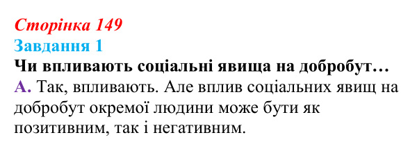 Відповідь до завдання 1 (с. 149) зі здоров’я, безпеки та добробуту для 9 класу, Задорожна 2026: Діагностувальна робота № 1