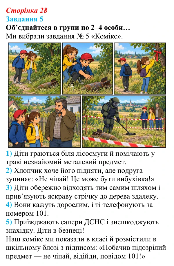 Відповідь до завдання 5 (с. 28) зі здоров’я, безпеки та добробуту для 9 класу, Задорожна 2026: Запобігання ризикам від...