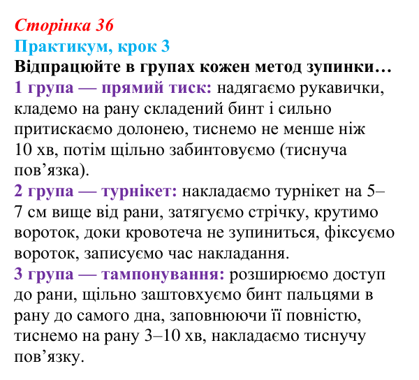 Відповідь до кроку 3 практикуму (с. 36) зі здоров’я, безпеки та добробуту для 9 класу, Задорожна 2026: Практикум...
