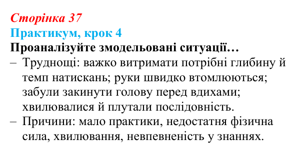 Відповідь до кроку 4 практикуму (с. 37) зі здоров’я, безпеки та добробуту для 9 класу, Задорожна 2026: Практикум...